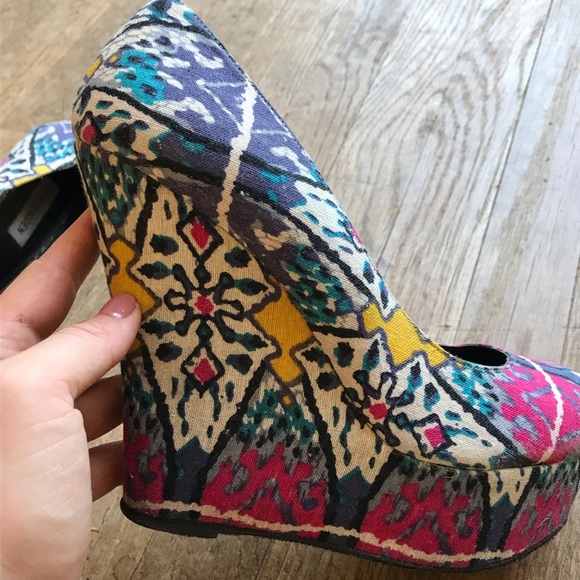 Steve Madden Pammy Platform Wedge 9.5 multi color - Picture 6 of 8